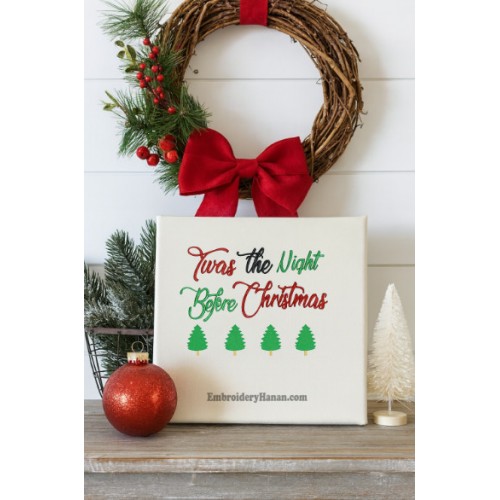 Twas the night before Christmas embroidery design