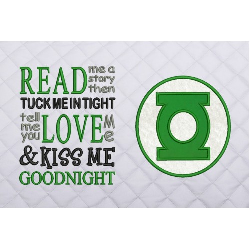 Green lantern Logo read me a story reading pillow