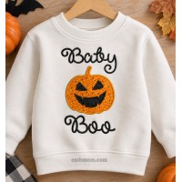 Cute Baby Boo Pumpkin Halloween Embroidery Design 3 sizes