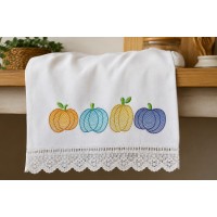 Colorful Pumpkin Embroidery Design 3 Sizes 