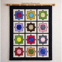 Cute Moroccan Star Pattern Embroidery Design 5 Sizes