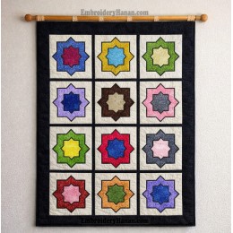 Cute Moroccan Star Pattern Embroidery Design 5 Sizes