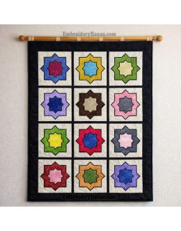Cute Moroccan Star Pattern Embroidery Design 5 Sizes
