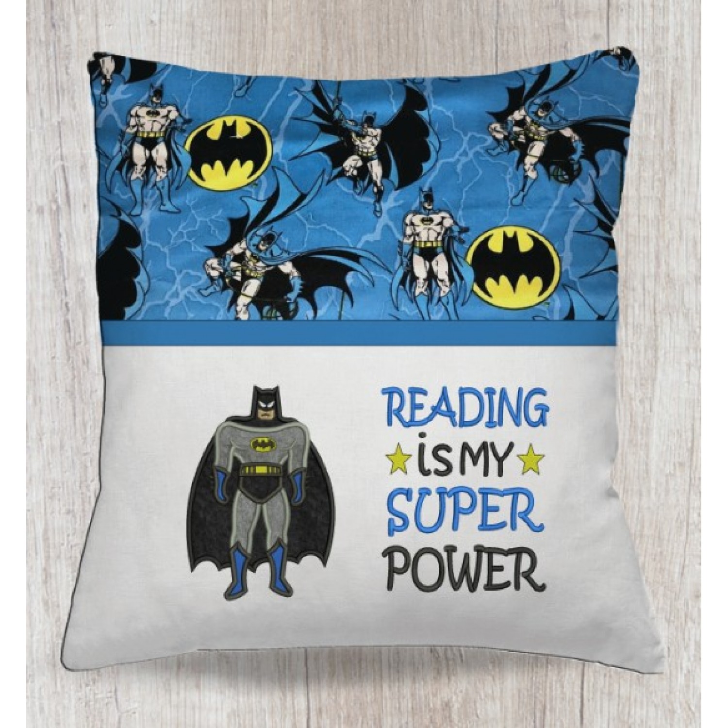 Batman applique with Reading is My Superpower v2