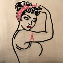 Rosie The Riveter Ribbon embroidery