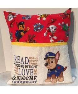 Chase Paw Patrol applique with read me a story