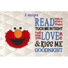 Elmo applique with read me a story Reading Pillow