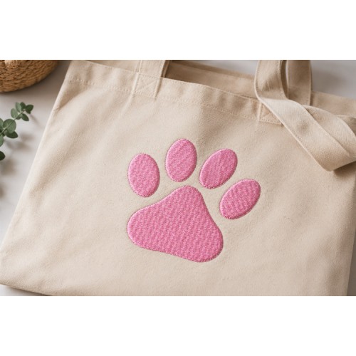 Sweet Pink Paw Embroidery Design