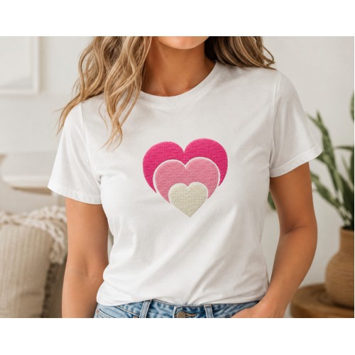 Triple Heart Embroidery Design 3 Sizes
